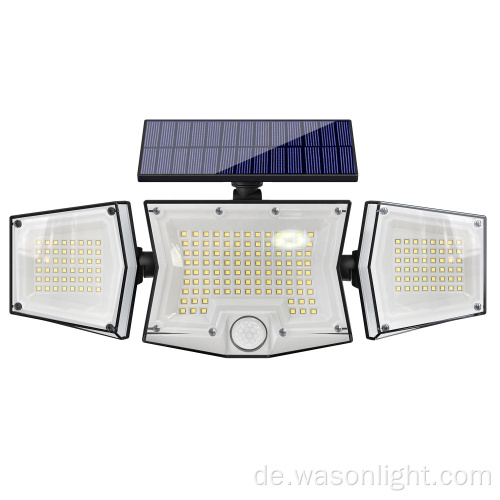 2023 Neue Dämmerung an Dawn LED Solar Sicherheitswandleuchten Solar -Antriebssensor Flutlichter mit Fernbedienung für Außengarage